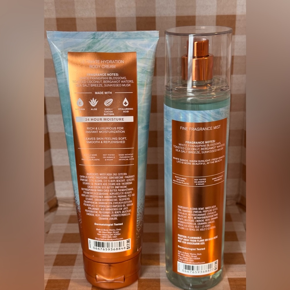 NEW B&BW At The Beach Body Set body cream & Fragrance - Picture 3 of 3